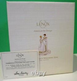 LENOX Disney CINDERELLA WEDDING DAY CAKE TOPPER Prince Charming NEW in BOX COA