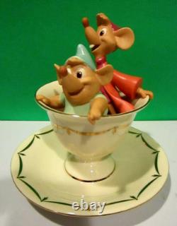 LENOX Disney TEA PARTY PALS Teacup sculpture Cinderella JAQ GUS NEW in BOX COA