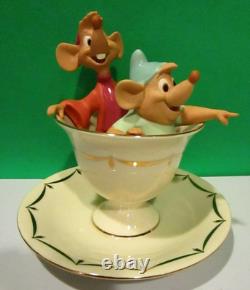 LENOX Disney TEA PARTY PALS Teacup sculpture Cinderella JAQ GUS NEW in BOX COA