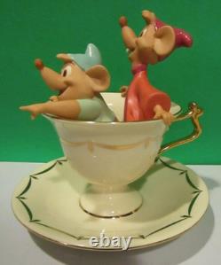 LENOX Disney TEA PARTY PALS Teacup sculpture Cinderella JAQ GUS NEW in BOX COA