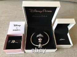 LOT OF 5! BUNDLE6.5 PANDORA Disney Cinderella Pumpkin Clasp Bracelet Rings Cat