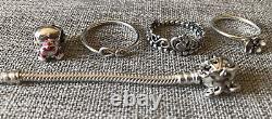 LOT OF 5! BUNDLE6.5 PANDORA Disney Cinderella Pumpkin Clasp Bracelet Rings Cat