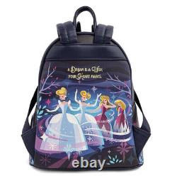 LOUNGEFLY DISNEY CINDERELLA CASTLE SERIES MINI BACKPACK & WALLET SET New In Hand