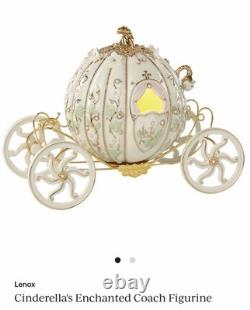Lenox Disney Cinderella Enchanted Coach Figurine Lighted NIB Sealed Gold