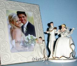 Lenox Disney Cinderella & Prince 2 PC Magical Moment Cake Topper & 5x7 Frame New