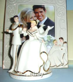 Lenox Disney Cinderella & Prince 2 PC Magical Moment Cake Topper & 5x7 Frame New