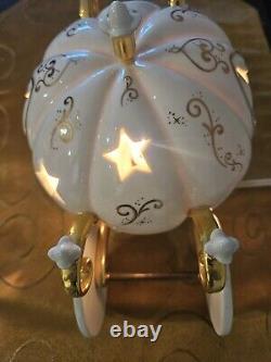 Lenox Disney Cinderella's Pumpkin Coach Carriage Figurine Lighted Electric Lamp