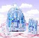 Loungefly Cinderella Christmas Holiday Castle Light Up Backpack & Wallet NEW