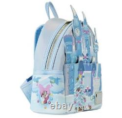 Loungefly Cinderella Christmas Holiday Castle Light Up Backpack & Wallet NEW