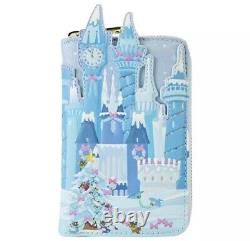 Loungefly Cinderella Christmas Holiday Castle Light Up Backpack & Wallet NEW