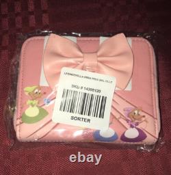 Loungefly DISNEY Cinderella 70th Anniversary Bow Wallet Gus Jaq Mice HTF NEW