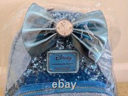 Loungefly Disney CINDERELLA Sequin Mini Backpack Blue NEW Ships ASAP