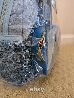 Loungefly Disney CINDERELLA Sequin Mini Backpack Blue NEW Ships ASAP