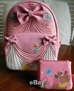 Loungefly Disney Cinderella 70th Anniversary Pink Mini Backpack and Coin Purse