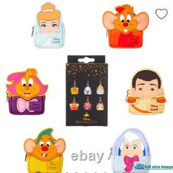 Loungefly Disney Cinderella 75th Anniversary Backpack Keychain Charm 6PCS SET
