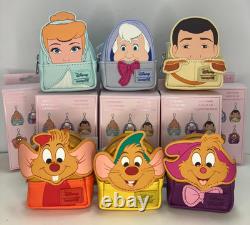 Loungefly Disney Cinderella 75th Anniversary Backpack Keychain Charm 6PCS SET
