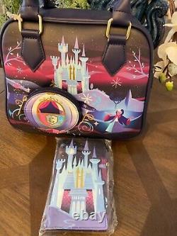 Loungefly Disney Cinderella Castle Series Crossbody Satchel + Wallet Set Nwt