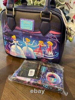 Loungefly Disney Cinderella Castle Series Crossbody Satchel + Wallet Set Nwt