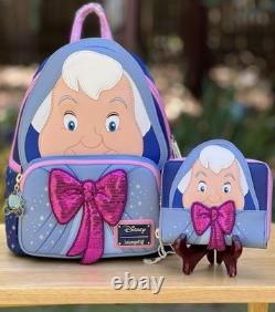 Loungefly Disney Cinderella Fairy Godmother Cosplay Mini Backpack and Wallet NWT