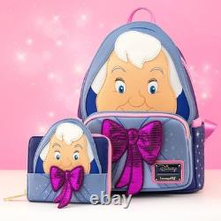 Loungefly Disney Cinderella Fairy Godmother Cosplay Mini Backpack and Wallet NWT