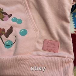 Loungefly Disney Cinderella Gus Jaq Pink Hoodie Sweatshirt Unisex Large