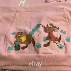 Loungefly Disney Cinderella Gus Jaq Pink Hoodie Sweatshirt Unisex Large