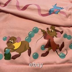Loungefly Disney Cinderella Gus Jaq Pink Hoodie Sweatshirt Unisex Large