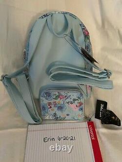 Loungefly Disney Cinderella Jaq Gus Floral Blue Mini Backpack W Matching Wallet