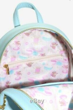 Loungefly Disney Cinderella Mini Backpack Bag Sewing Jaq Gus Blue NEW