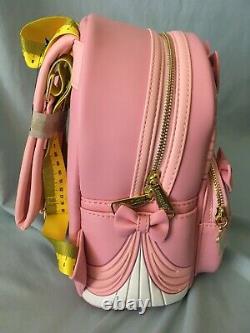 Loungefly Disney Cinderella Pink Dress Backpack Lanyard Gus Gus Coin Purse NWT