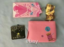 Loungefly Disney Cinderella Pink Dress Backpack Lanyard Gus Gus Coin Purse NWT