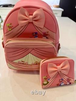 Loungefly Disney Cinderella Pink Dress Wallet & Mini Backpack BRAND NEW