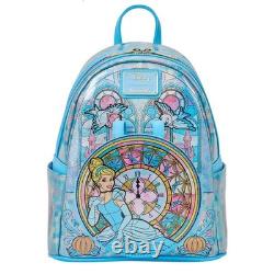 Loungefly Disney Cinderella Stained Glass Mini Backpack & Ears Set NWT PREORDER