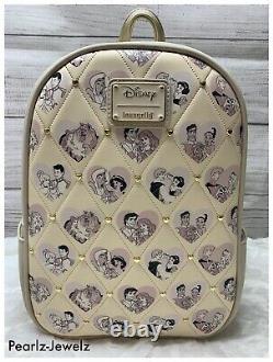 Loungefly Disney Princess Couples Backpack & Cardholder Aladdin Cinderella Ariel