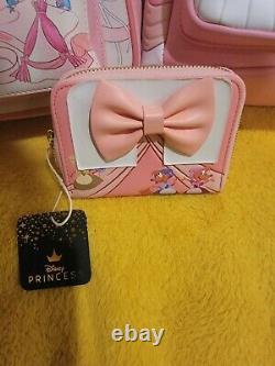 Loungefly Princess Cinderella Lot Bundle Pin Mini Backpack pink brand new Disney