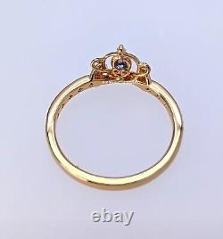 NEW 100% Authentic PANDORA Gold Blue Disney Cinderella's Carriage Ring 163059C01