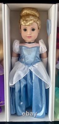 NEW American Girl Disney Princess CINDERELLA 18 DOLL + Gown Glass Slippers BOX