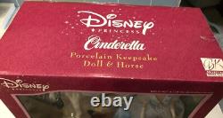 NEW DISNEY CINDERELLA PORCELAIN KEEPSAKE DOLL & HORSE From Brass Key 2003