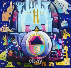 NEW Disney Cinderella Castle Series 3D Pumpkin Coach Loungefly Mini Backpack