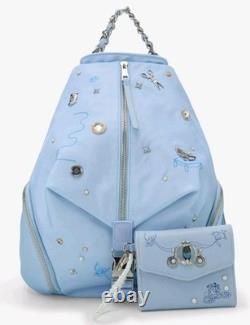 NEW Disney Cinderella Minimalist Studded Mini Backpack AND MATCHING WALLET SET