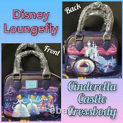 NEW Disney Loungefly Cinderella Castle Crossbody Bag Purse & Mini Backpack Set