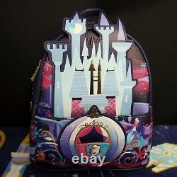 NEW Disney Loungefly Cinderella Castle Crossbody Bag Purse & Mini Backpack Set