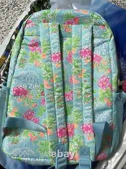 NEW Disney Parks x Lilly Pulitzer Mickey Mouse Cinderella Castle Flora Backpack