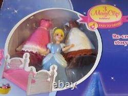 NEW Disney Princess CINDERELLA FAIRYTALE CASTLE MagiClip Doll Dresses, Furniture