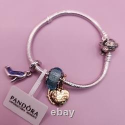 NEW Disney x Pandora Cinderella Triple Charm Bracelet Set