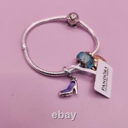 NEW Disney x Pandora Cinderella Triple Charm Bracelet Set