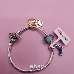 NEW Disney x Pandora Cinderella Triple Charm Bracelet Set