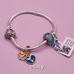 NEW Disney x Pandora Cinderella Triple Charm Bracelet Set