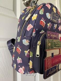 NEW! Loungefly Disney Princess Books Mini Backpack Bag Tangled Mulan Aladdin