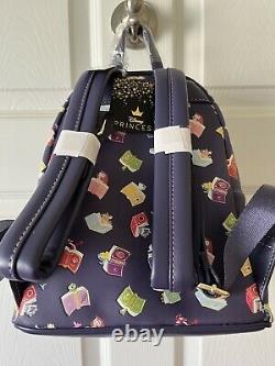 NEW! Loungefly Disney Princess Books Mini Backpack Bag Tangled Mulan Aladdin
